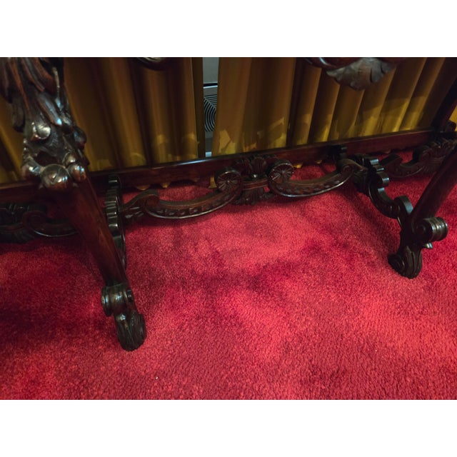 Traditional Antique Italian Renaissance Revival Walnut Marble Top Credenza Sideboard Buffet For Sale - Image 3 of 18