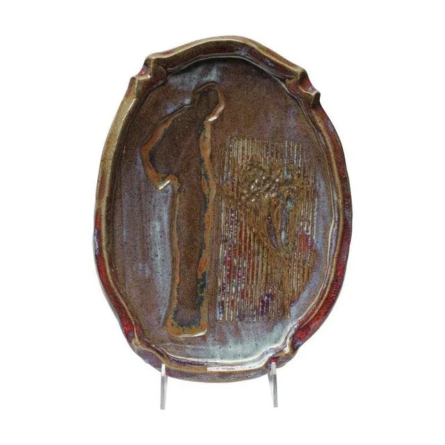 Vintage Figural "Man and Tree' Ceramic Charger by Pollack For Sale - Image 13 of 13