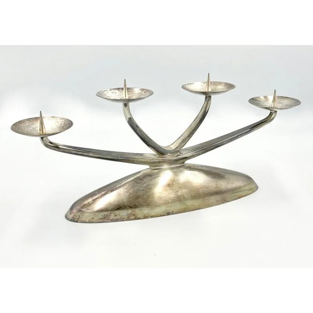 Art Deco Ikora Candleholder from WMF, 1950s, in Very Good conditions. Designed 1950 to 1959 This piece has an attribution...