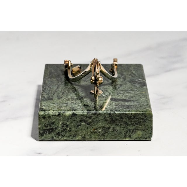 English Vintage Garrard & Co. English Sterling Silver Gilt Equestrian Horse Riding Spur Desk Marble Paperweight Luxury Home Decor For Sale - Image 3 of 16