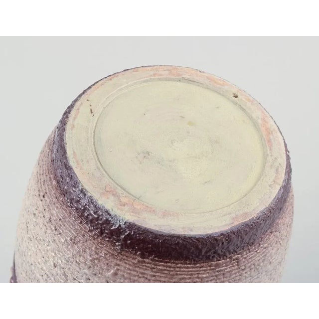 1960s French Ceramic Vase with Lava Glaze in Light and Brown Colours, 1960s For Sale - Image 5 of 6