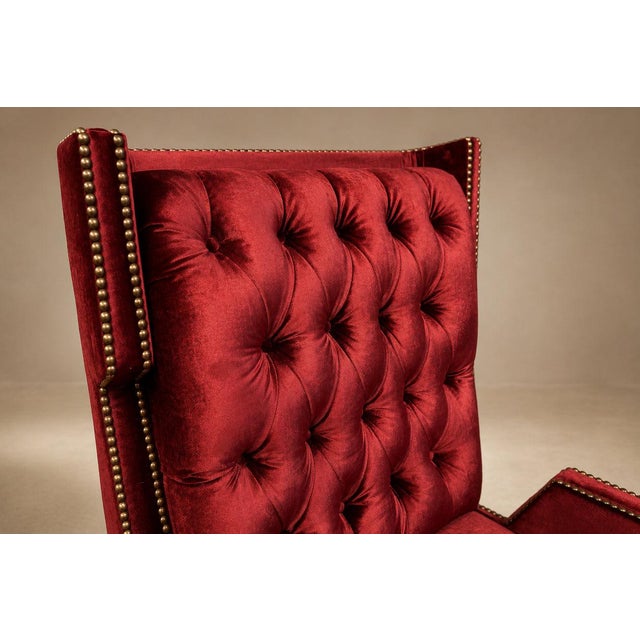 Giuseppe Scapinelli Armchair in Hardwood & Ruby Cotton Velvet, Brazil, 1956 For Sale - Image 12 of 18