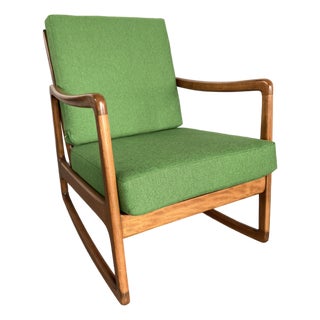 Ole Wanscher Model 120 Teak and Upholstery Danish Modern Rocking Chair for France & Son and John Stuart, 1950-60s For Sale