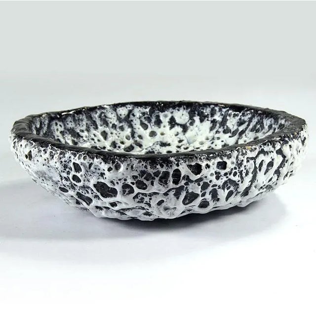 Brutalistic French Fat Lava ceramic plate. Unique item. Produced in France. Original object from the 1960s. Signed. Mid...