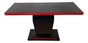 Art Deco Style Double-Sided Console in Red and Black Lacquer, 1980s