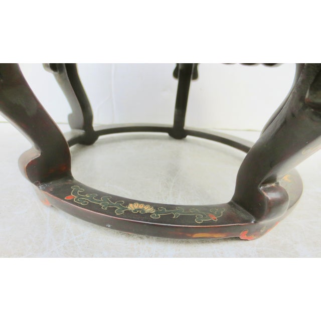 Chinese Enameled Wooden Vase Stand Circa 50s For Sale - Image 12 of 15