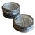 1950s FB Rogers Silver Co Sterling Silver and Crystal Coasters - Set of 5 For Sale