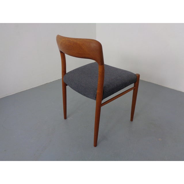 Gray Danish Model 75 Chair in Oak by Niels Otto Møller for J.L. Møllers, 1960s For Sale - Image 8 of 17