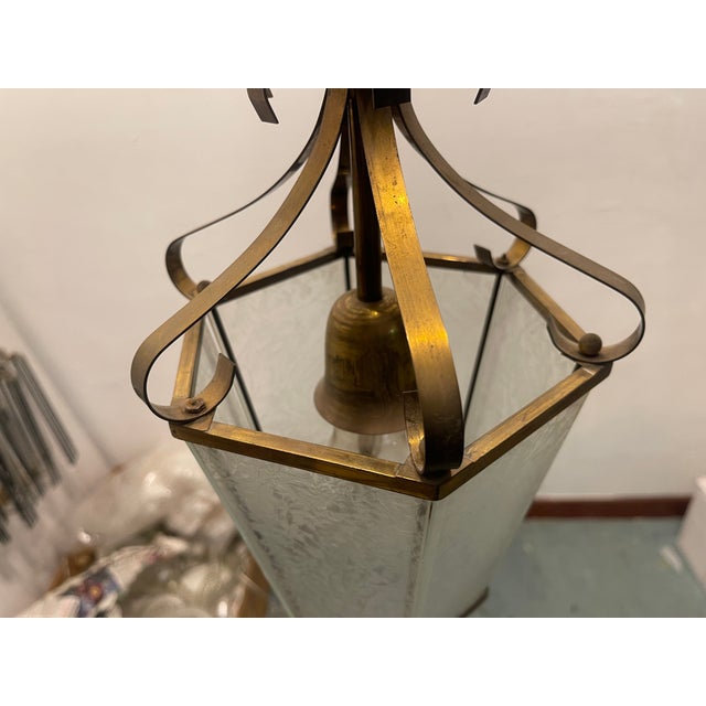 Metal Vintage Bronze Light Pendant, 1950s For Sale - Image 7 of 12