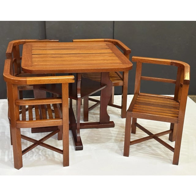 Early 20th Century Heal's Card or Games Table and Chairs Set From England, c.1930 For Sale - Image 5 of 12
