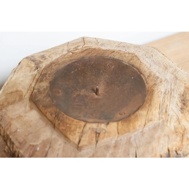 Indian Antique Rustic Candle Holder For Sale In Los Angeles - Image 6 of 7