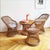 Mid-Century wicker furniture set / 1960s Stylish 3-piece vintage wicker furniture set Consists of 3 armchairs (with...