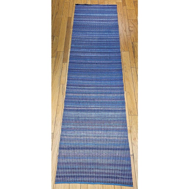Early 20th Century Antique American Amish Rag Runner, Handwoven Wool & Cotton, Stripe Pattern, 3x17 For Sale - Image 5 of 12