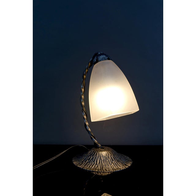 Metal Art Deco Wrought Iron Lamp, France, 1930s For Sale - Image 7 of 9