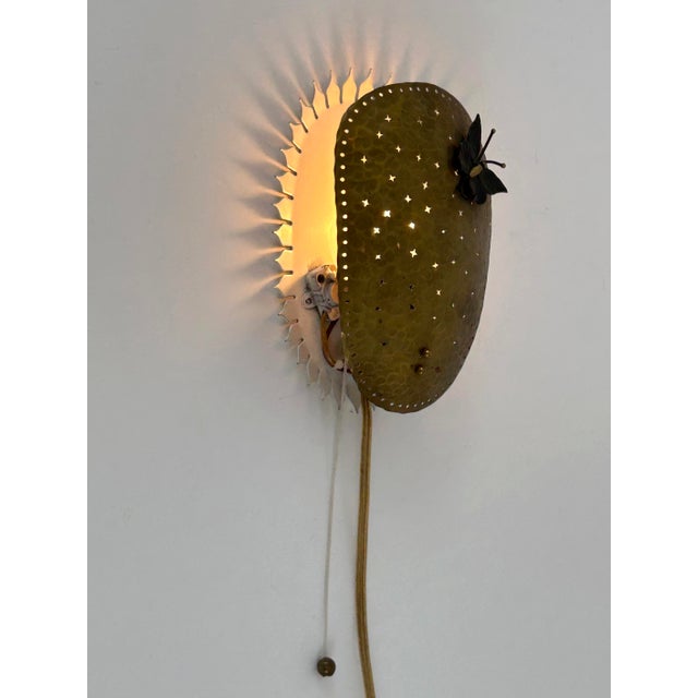 Mid-Century Modern Perforated Brass Papillon Sconce, Sweden, 1960s For Sale - Image 16 of 18