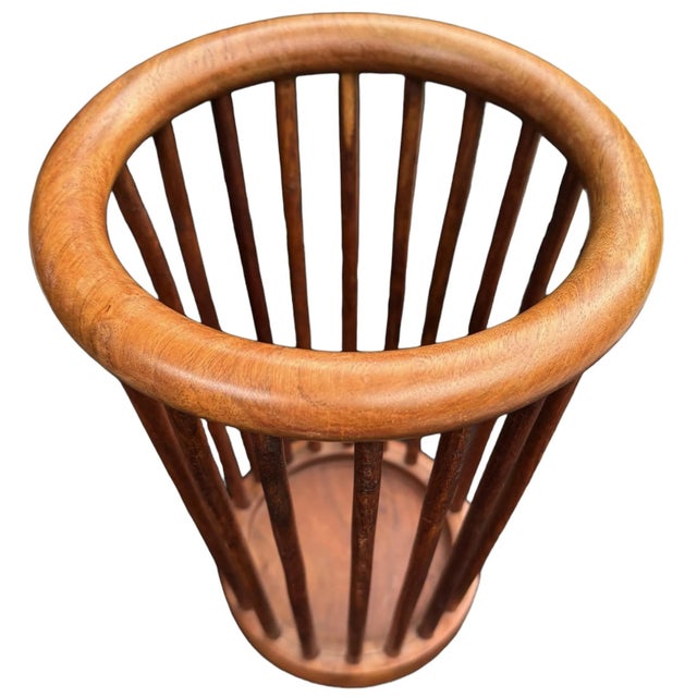 Wood Danish Modern Wastepaper Basket For Sale - Image 7 of 9