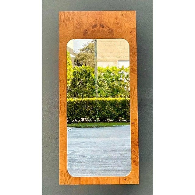 Mid-Century Modern Vintage Lane Altavista Burl Wood Mirror For Sale - Image 3 of 9