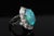 Late 20th Century Fine 7.41ct Natural Untreated Black Opal 2.06ct Diamond Platinum Ring Size 6 For Sale - Image 12 of 18