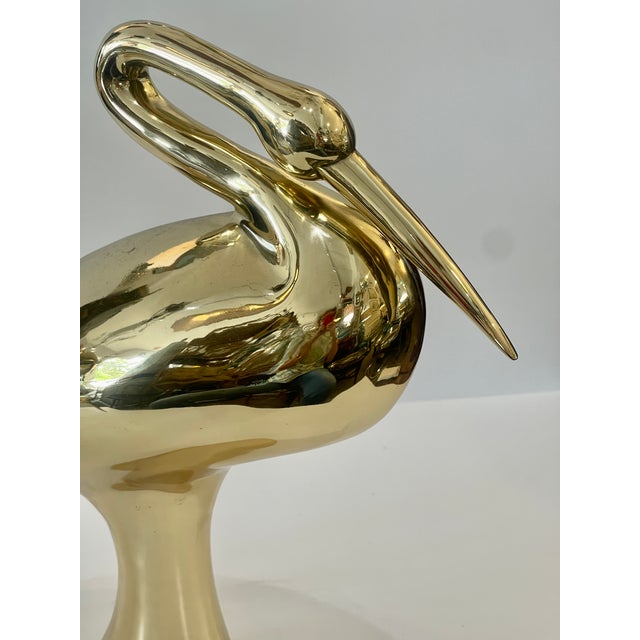 Metal Italian Art-Deco Style Brass Crane Sculptures, Set, 1960s. For Sale - Image 7 of 12
