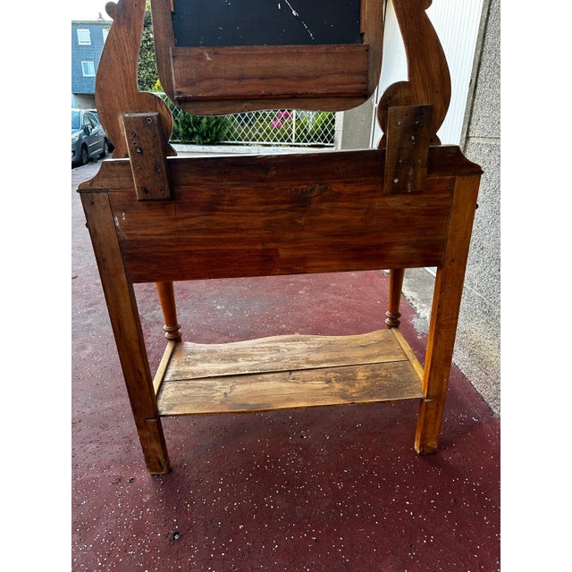 Louis Philippe Cherrywood Dressing Table with Marble Top and Swiveling Mirror, France, 19th Century For Sale - Image 10 of 18