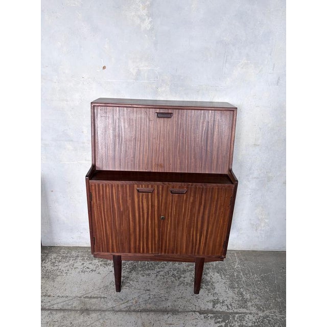 Mid-Century Modern Walnut and Teak Secretaire For Sale - Image 9 of 11