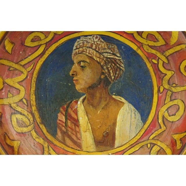 Terracotta Plate with Arabic Painting attributed to Goldscheider, Austria, Early 1900s For Sale - Image 6 of 16
