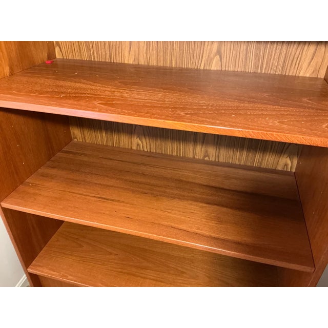 Wood Danish Modern Teak Veneer Bookcase Wall Unit For Sale - Image 7 of 9
