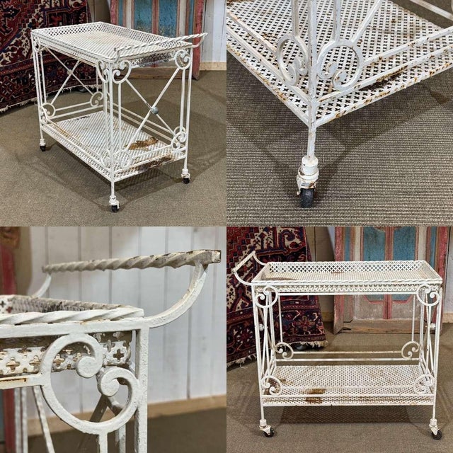 Vintage Serving Cart in Wrought Iron, 1950s For Sale - Image 15 of 16