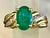 Metal Emerald and Diamond Cocktail Ring, Size 7 For Sale - Image 7 of 11