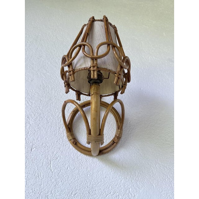 Rattan Wall Sconces by Louis Sognot, 1960, Set of 2 For Sale - Image 11 of 18