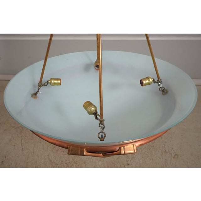 Art Deco Vintage Art Deco Bowl Form Chandelier Fixture For Sale - Image 3 of 8
