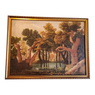 Exquisite Golden Age Vintage Oil Landscape Painting For Sale
