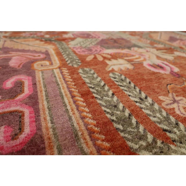 Vintage Area Rug | Samarkand Rug | Floral Colorful Rug For Sale In Los Angeles - Image 6 of 10