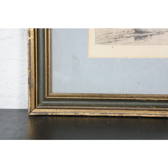 Black Antique John Hill Millspaugh Signed Country Lake House Landscape Etching 17", Framed For Sale - Image 8 of 11