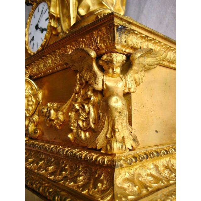 Early 19th Century French Charles X Gilded Bronze Mantel Clock For Sale - Image 10 of 15