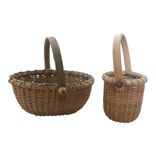 Nantucket Baskets With Handles - a pair For Sale