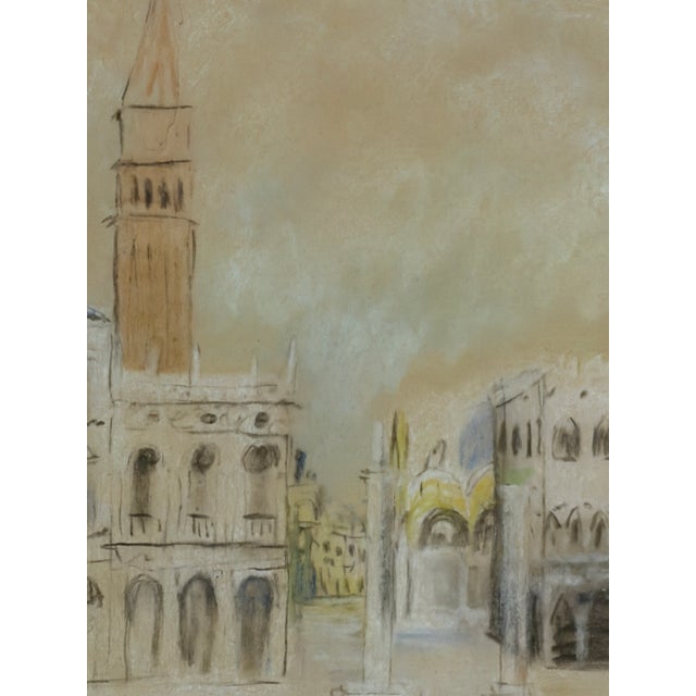 Spilimbergo, View of Venice, 19th Century, Pastel Drawing For Sale - Image 4 of 7