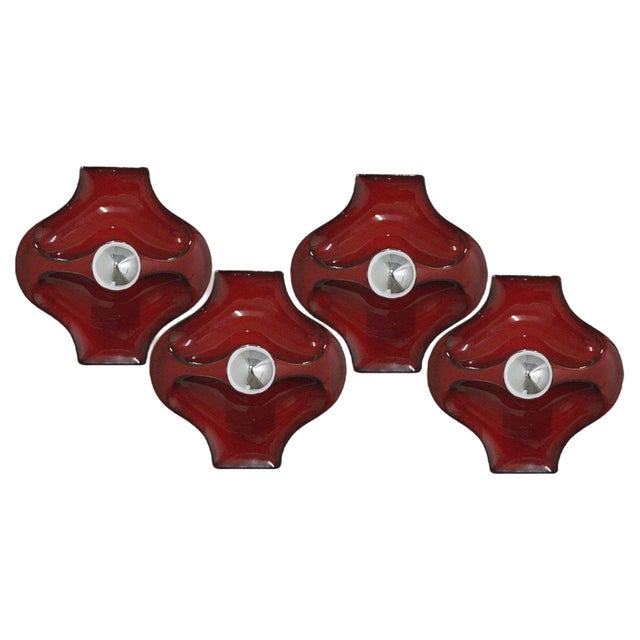 German Red Ceramic Wall Light by Hustadt Keramik, 1970 For Sale