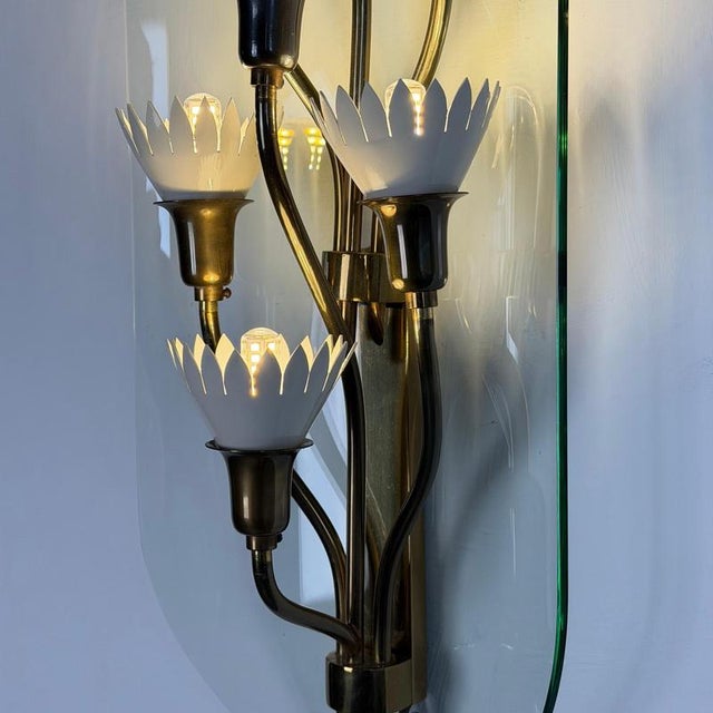 Vintage Seven-Light Glass Sconces by Pietro Chiesa for Fontana Arte, 1950s, Set of 2 For Sale - Image 13 of 18