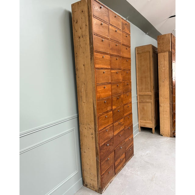 Wood Large Oak Notarys Cabinet with Drop-Leaf Doors, 1950s For Sale - Image 7 of 10