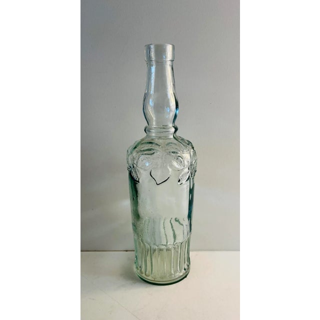 1950s 1950s Vintage Oak Leaf Glass Bottle For Sale - Image 5 of 5