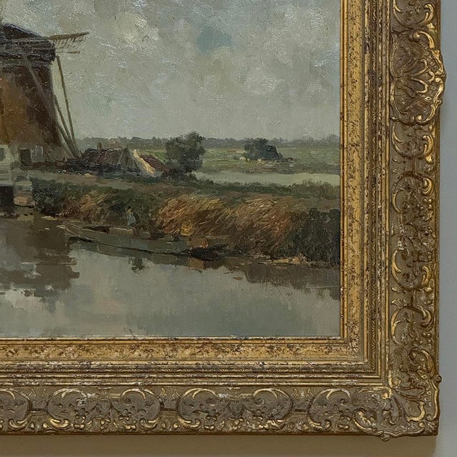 Antique Dutch Coastal Landscape Oil Painting by Jules Brouwers (1869–1955) For Sale - Image 9 of 16