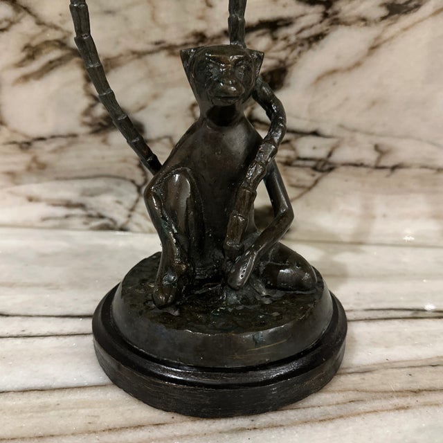 1980s Brass Monkey Candleholder For Sale - Image 5 of 8