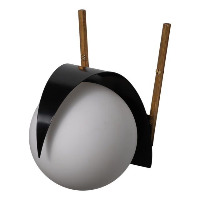 Italian Wall Sconce in Brass and Opaline Glass from Stilnovo, 1950s For Sale