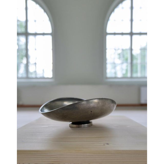 Art Deco Vase and Bowl in Pewter by Edvin Ollers, Sweden, 1950s, Set of 2 For Sale - Image 9 of 13
