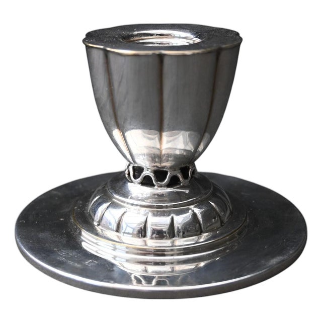 Model N°5 Candlestick in Silver by Johan Rohde for Georg Jensen, 1940s For Sale