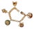 Vintage Portuguese Italian Solid 19.2k & 18k Gold Etruscan Revival Multigem Fob Charm Bracelet For Sale