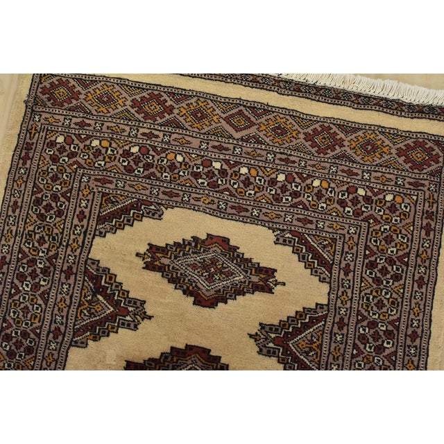 2020s Bokhara Jaldar Rug 2’6” X 4’2” Beige Wool Tribal Hand-Knotted Oriental Carpet For Sale - Image 5 of 9