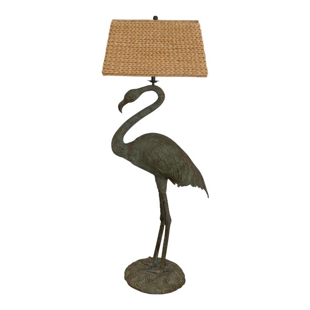 Maitland Smith Bronze Flamingo Floor Lamp With Shade Chairish