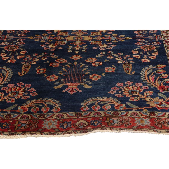 Antique Persian Mohajeran Sarouk Rug, 03'05 X 04'09 For Sale - Image 4 of 10